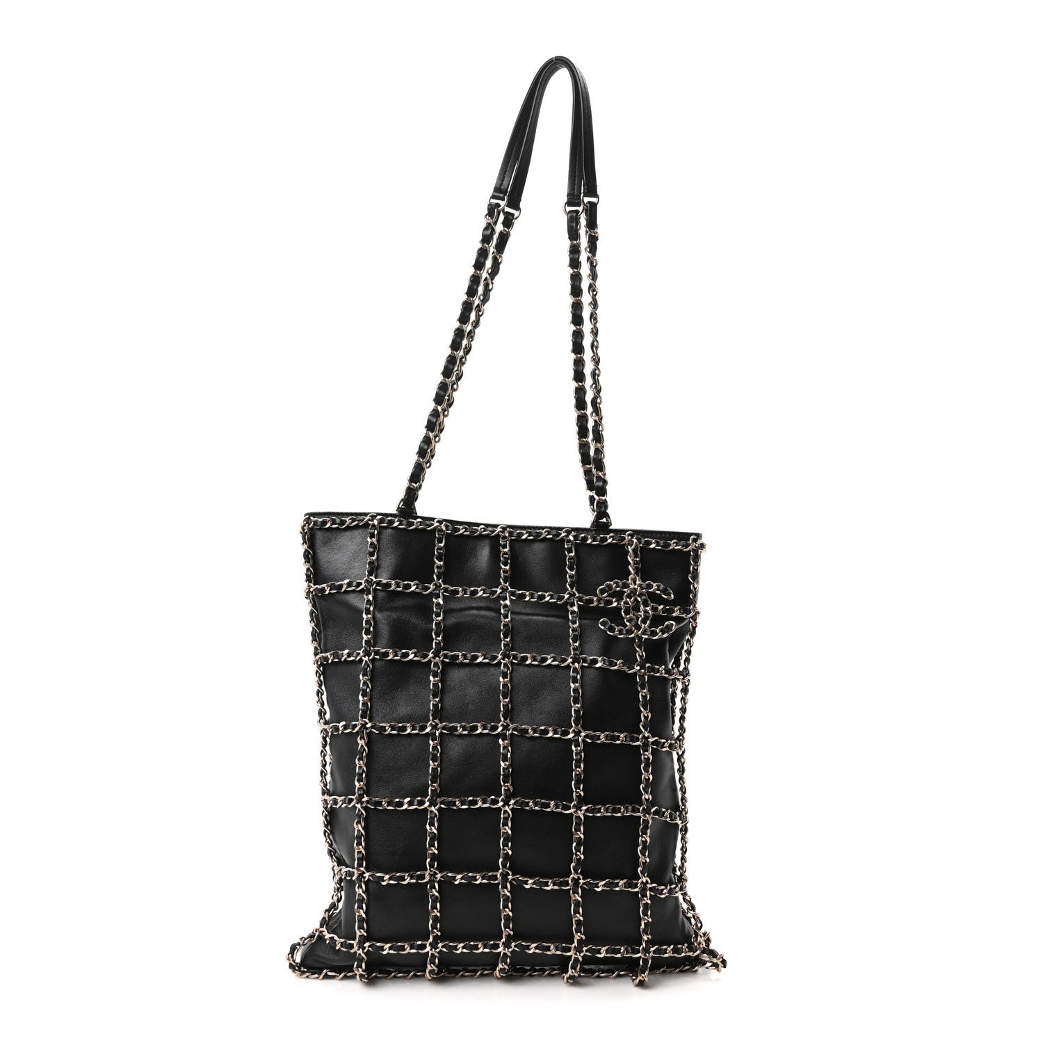 Chanel Lambskin Large Shopping Chain Tote Black