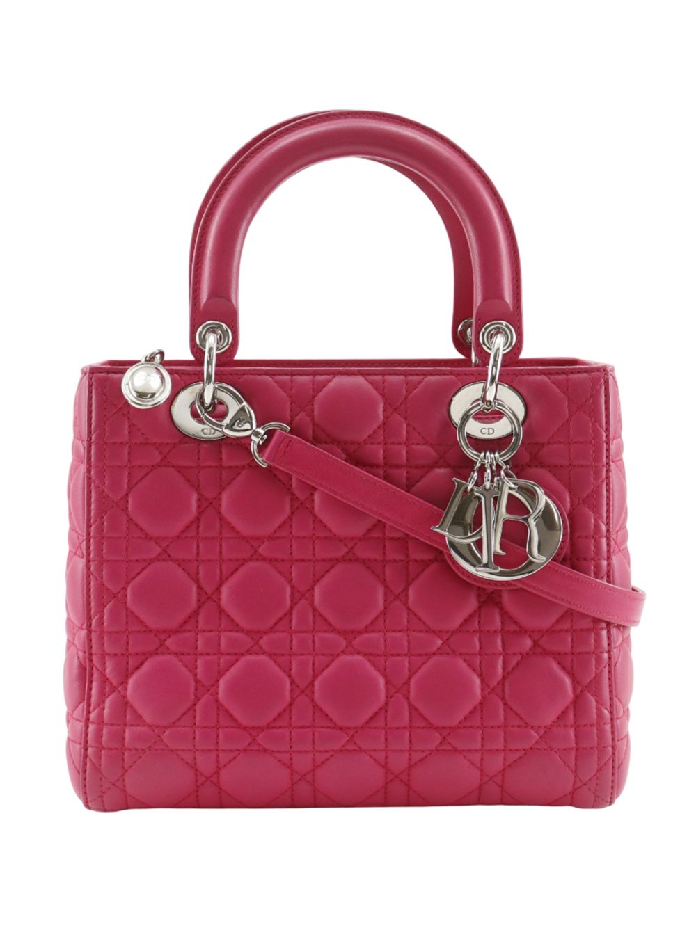 2014 Medium Lambskin Cannage Lady Dior satchel