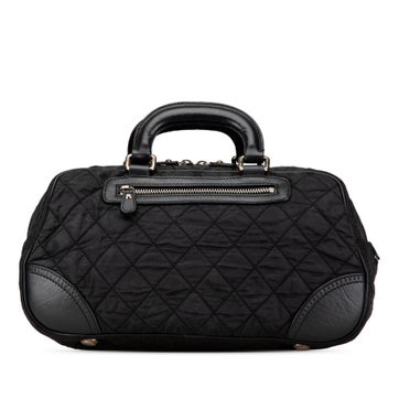 Paris New York Quilted Nylon Duffle Handbag
