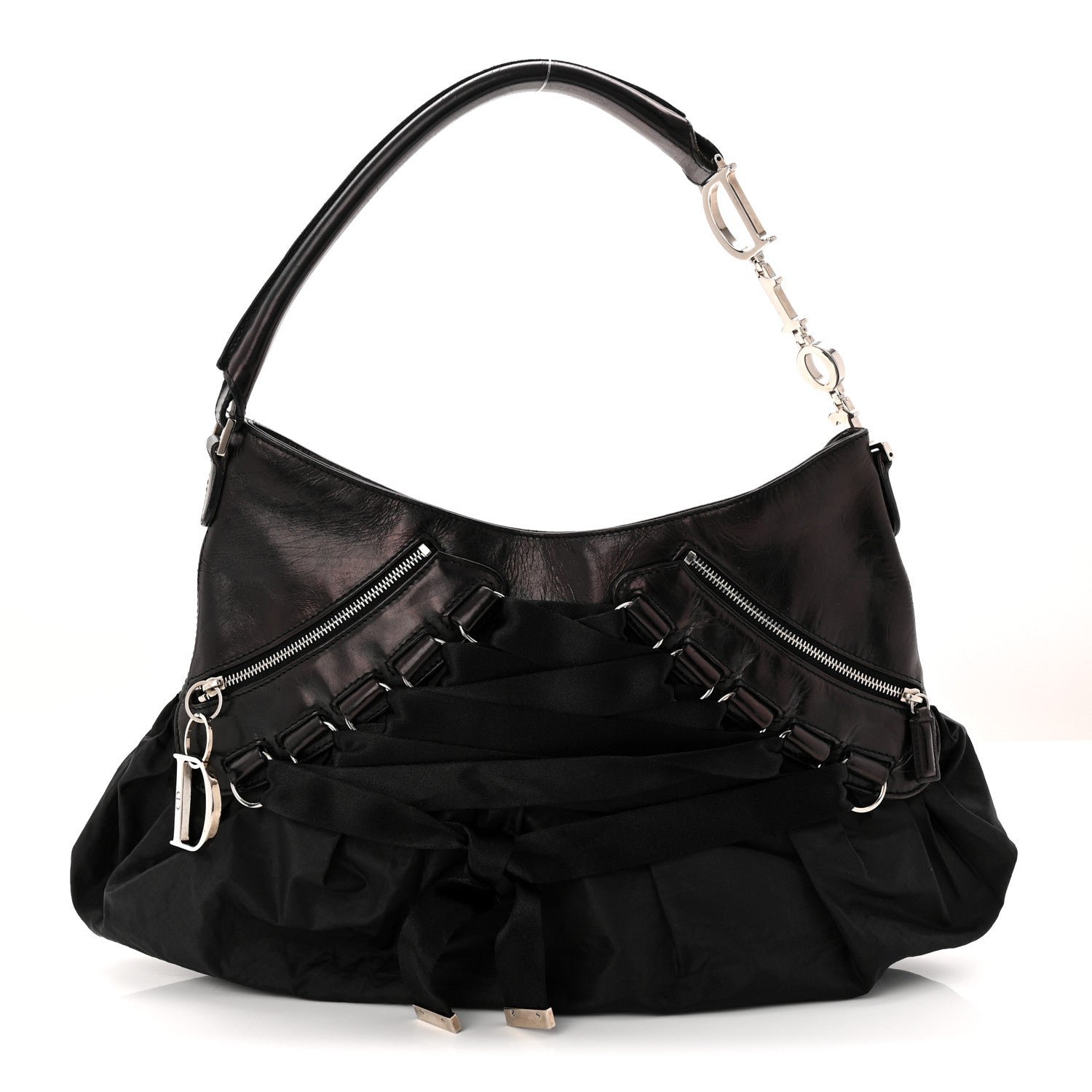 Christian Dior Satin Ballet Evening Bag Black