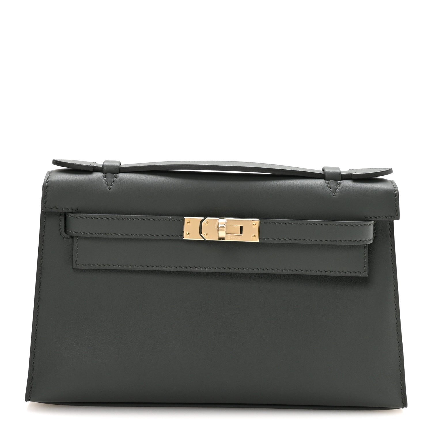 Hermes Swift Kelly Pochette Clutch Vert Mangrove