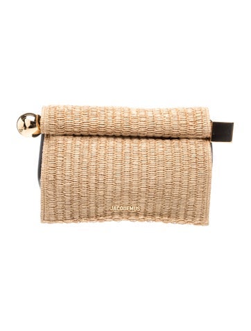 Jacquemus Raffia Rond Carré Raffia Clutch Small