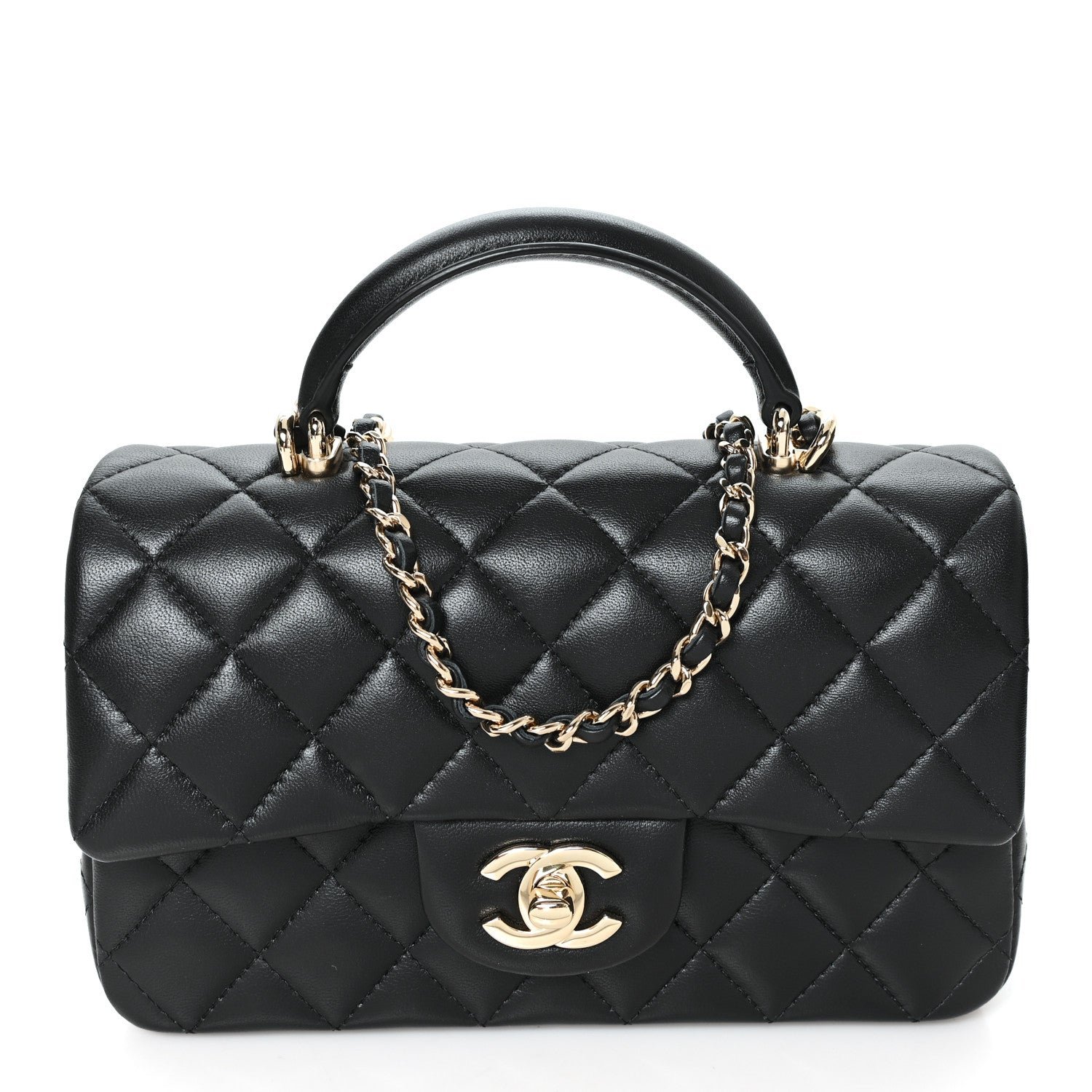 Chanel Caviar Quilted Mini Top Handle Rectangular Flap Black