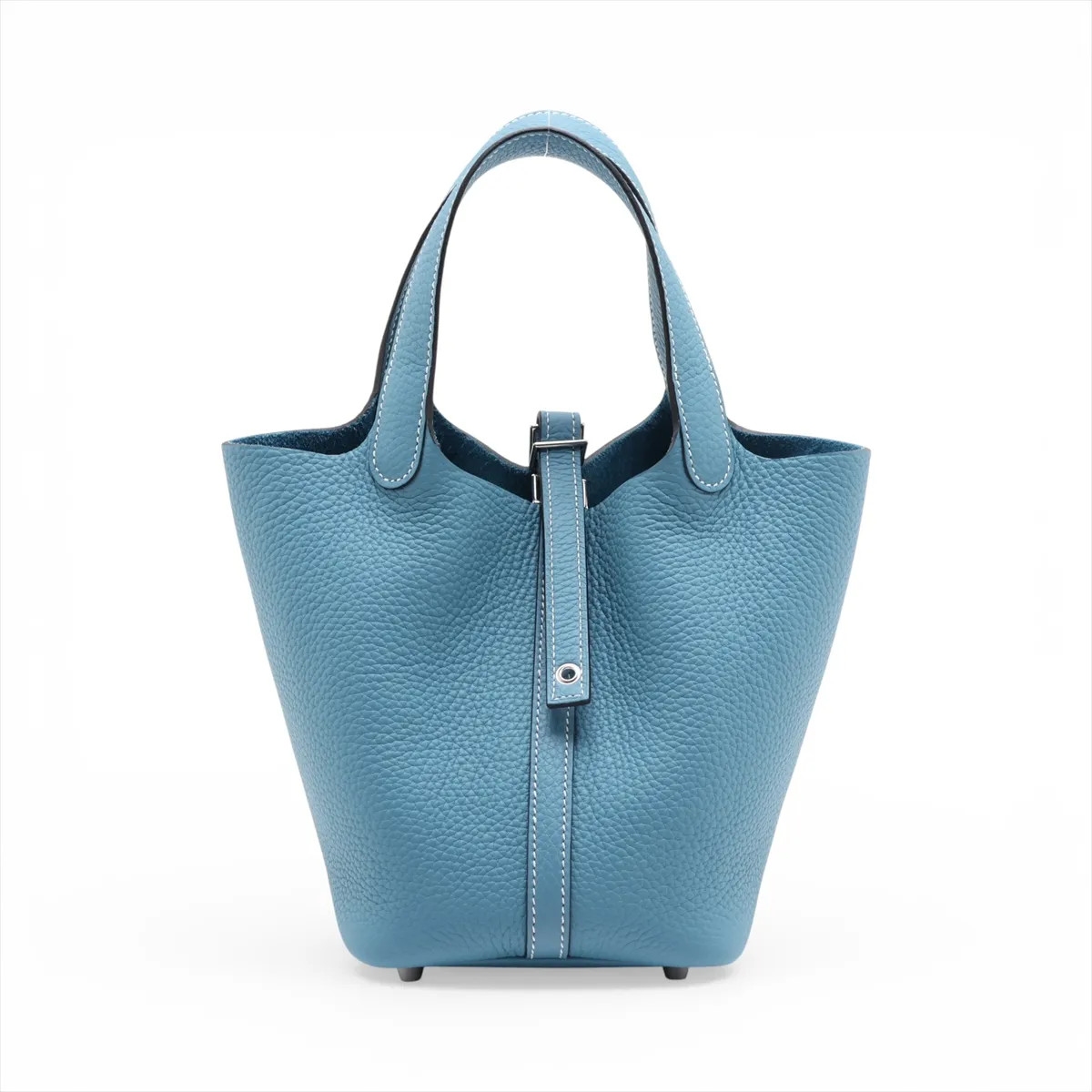 Hermès Picotin Lock 18 PM Taurillon Clemence NEW BLUE JEEN Silver Metal Fittings