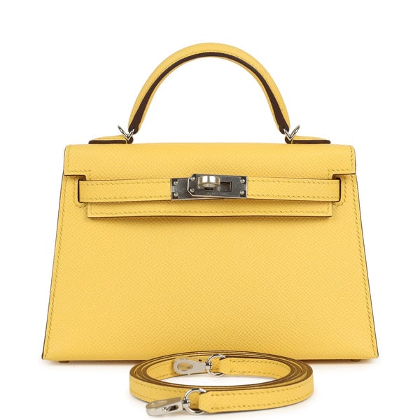 Hermes Hermes Kelly Sellier 20 Jaune Mango Epsom Palladium Hardware