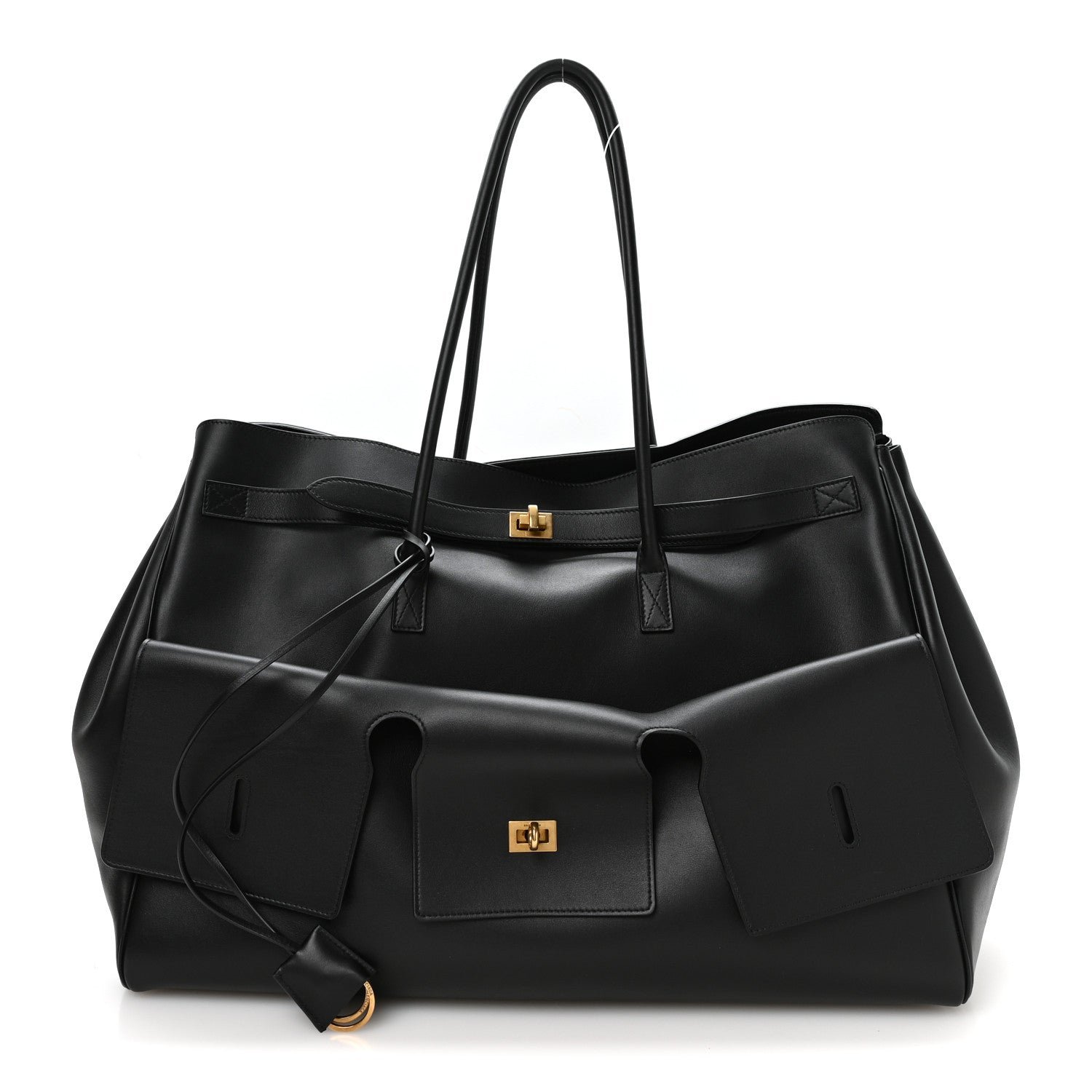 Balenciaga Smooth Calfskin XL Bel Air Carry All Bag Black