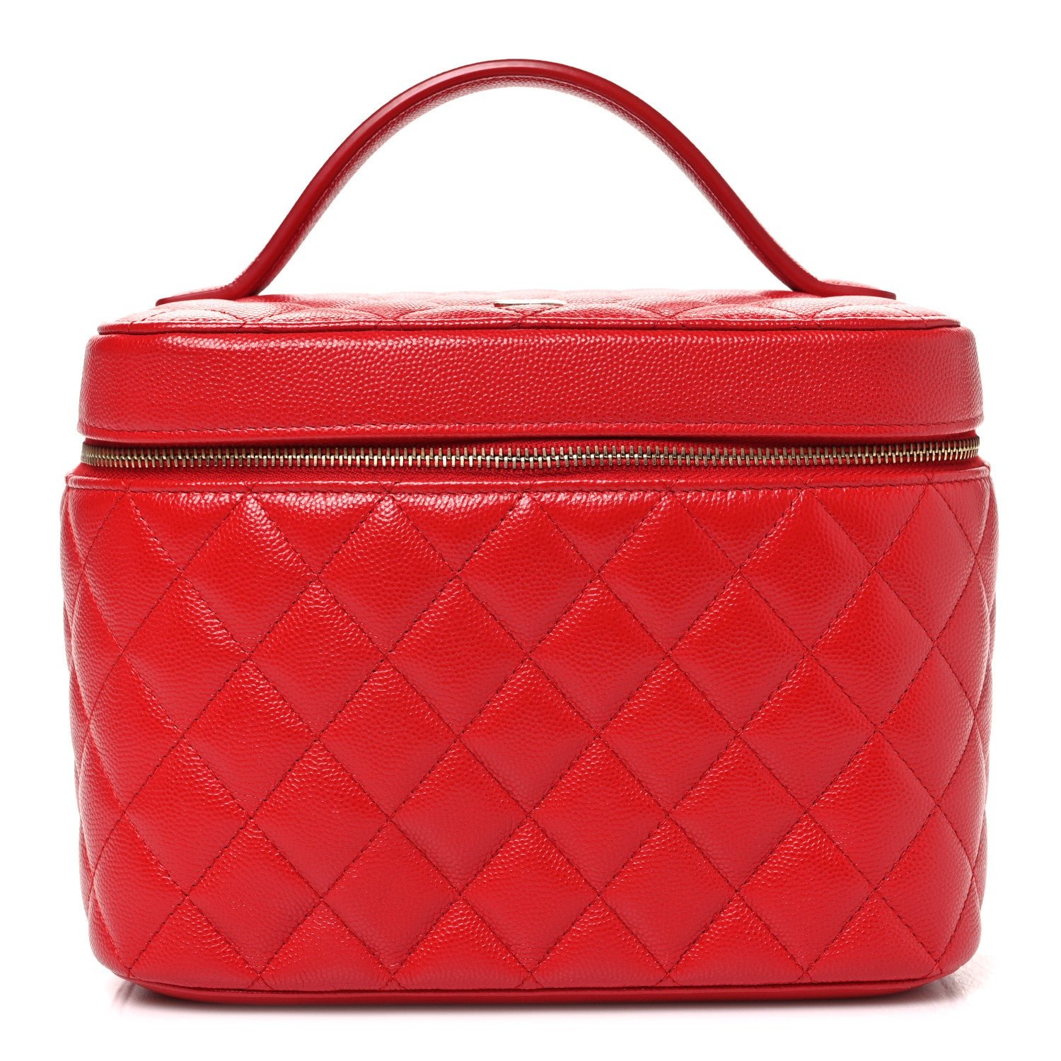 Chanel Caviar Quilted Large Vanity Pouch Red