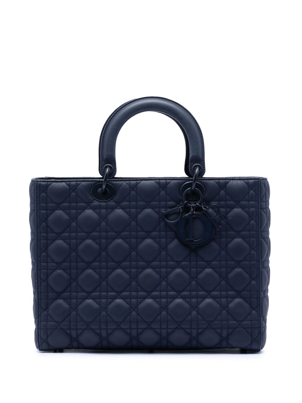 2019 Large Ultra Matte Calfskin Cannage Lady Dior satchel