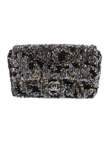 Classic Sequin Rectangular Mini Flap Bag