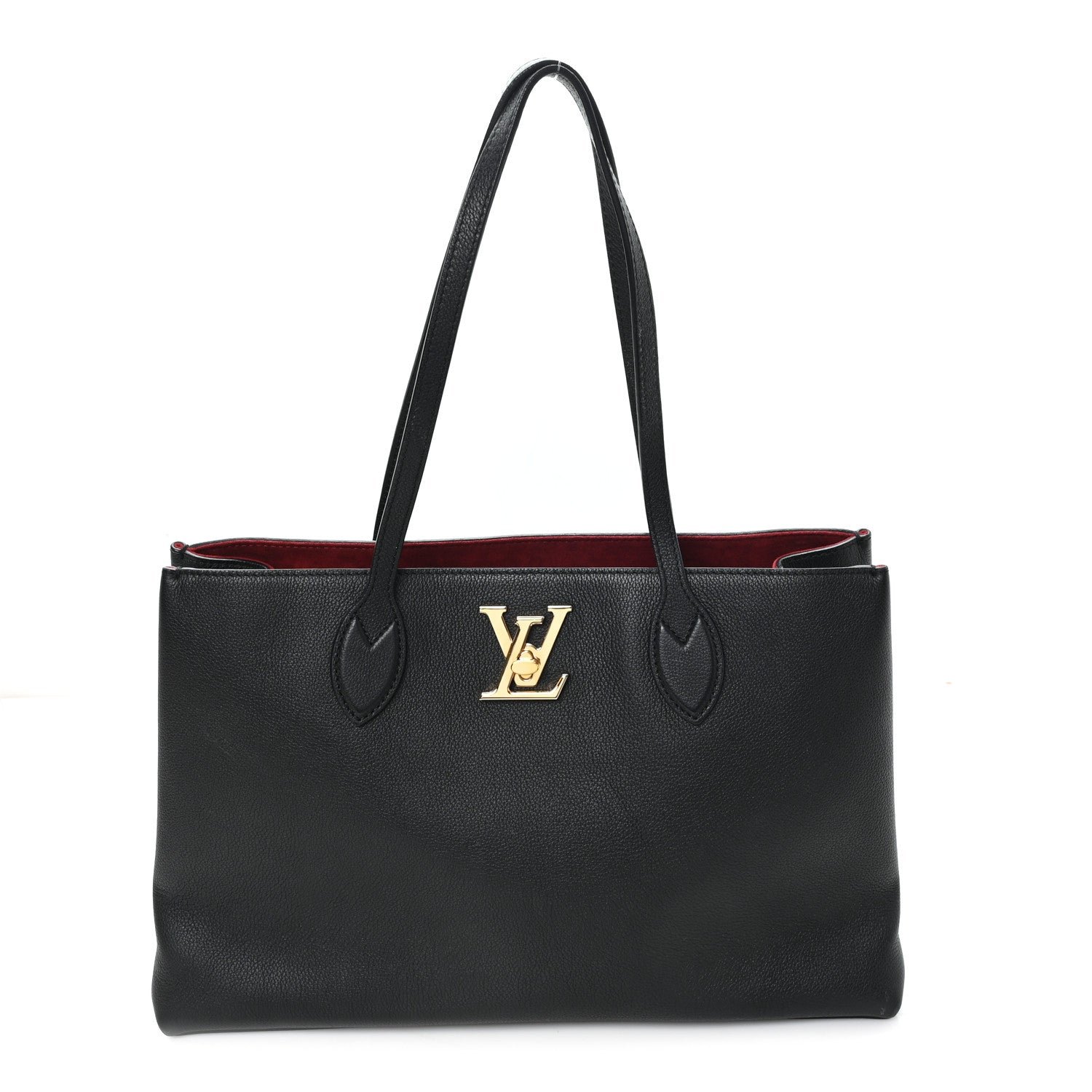Louis Vuitton Grained Calfskin Lockme Shopper Black