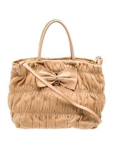 Nappa Gaufre Leather Top Handle Bag