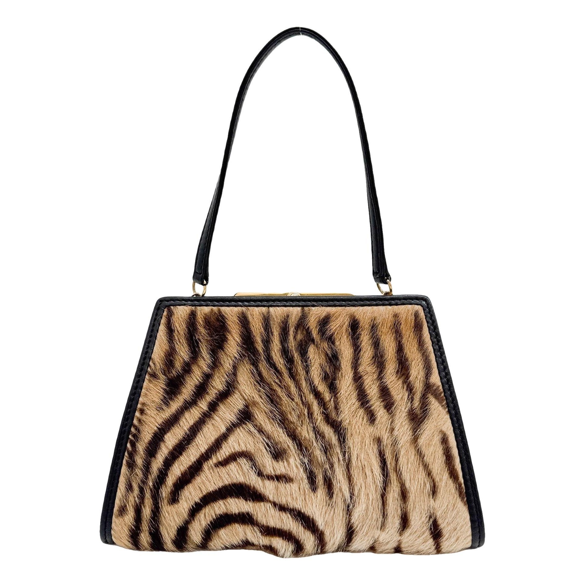 Cushion pony-style calfskin handbag
