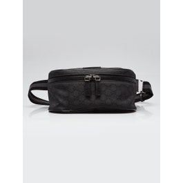 Gucci Black GG Nylon Belt Bag 