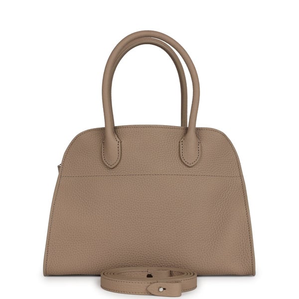 The Row The Row Soft Margaux 10 Bag Dark Taupe Calfskin Silver Hardware