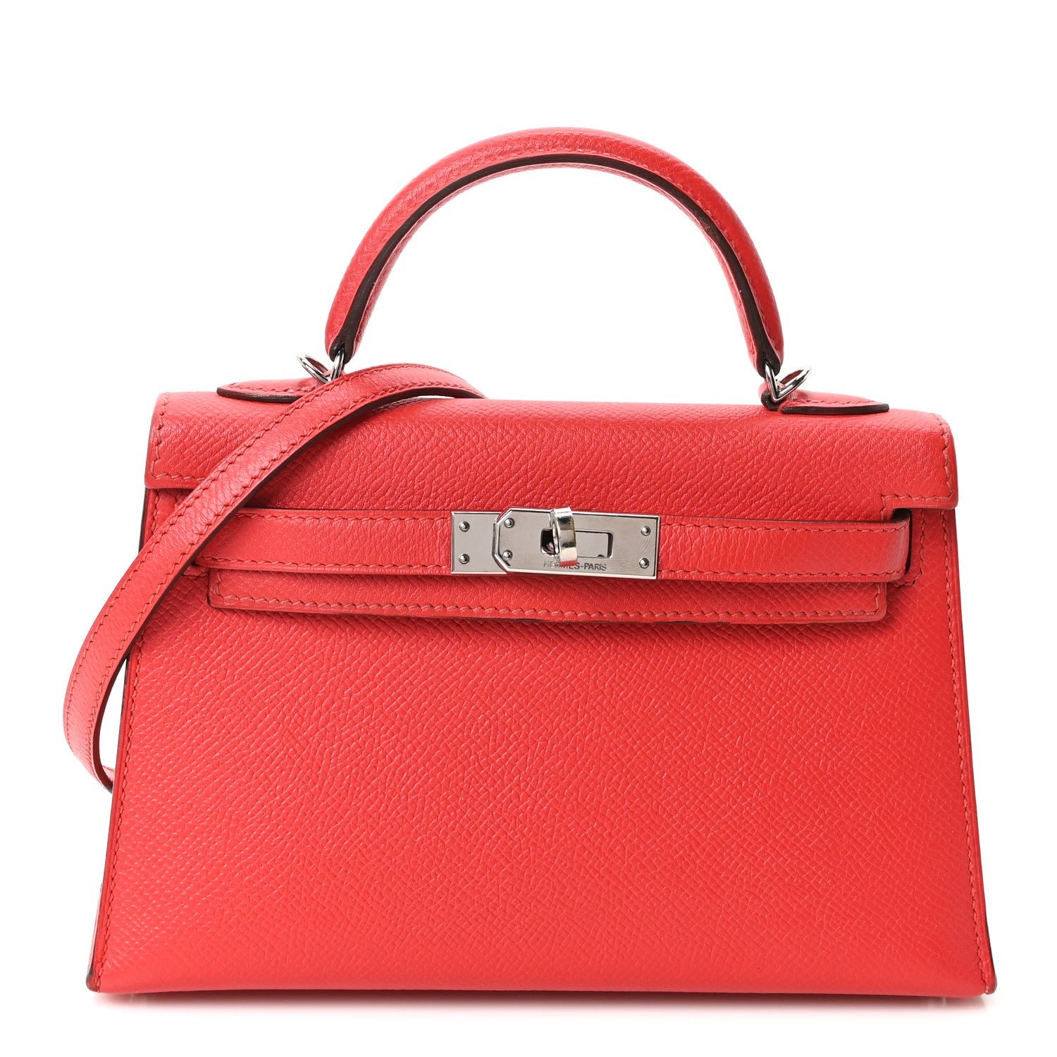 Hermes Hermes Epsom Mini Kelly Sellier 20 Rouge Tomate