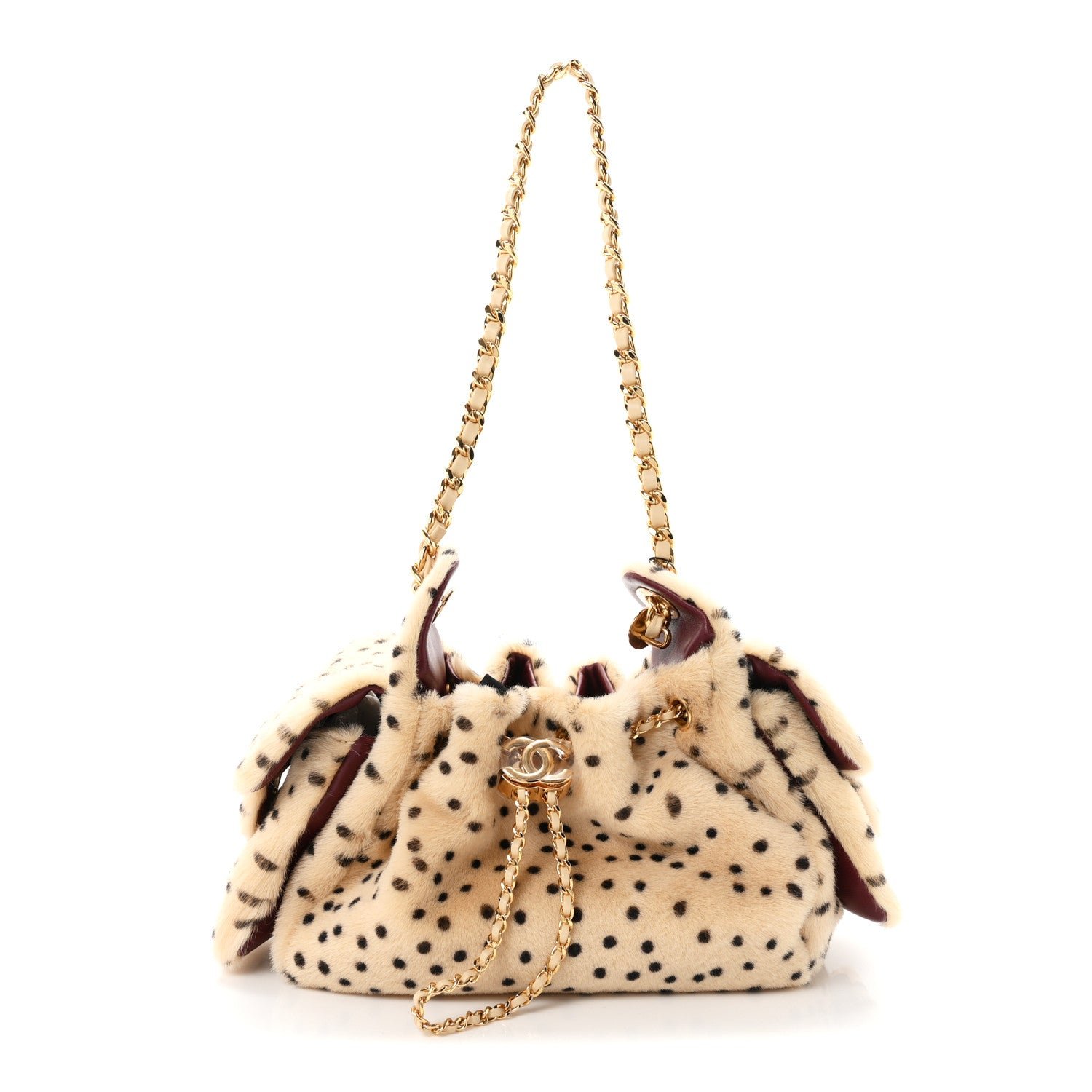 Chanel Pony Hair Mini Chanel 25 Handbag Beige Black
