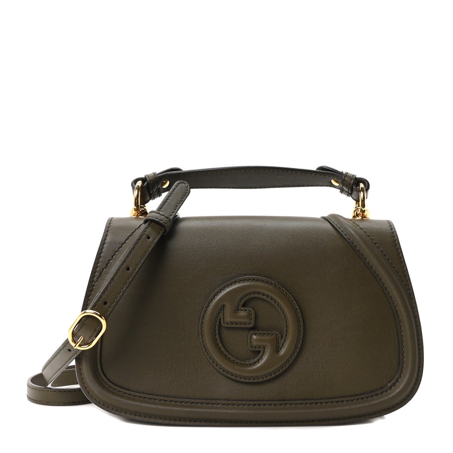 Gucci Roxy Calfskin Medium Blondie Top Handle Bag Forest Green