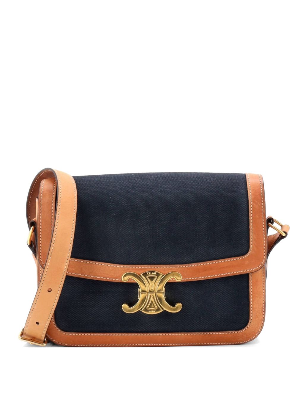 Triomphe Shoulder Bag Canvas with Leather Medium crossbody bag
