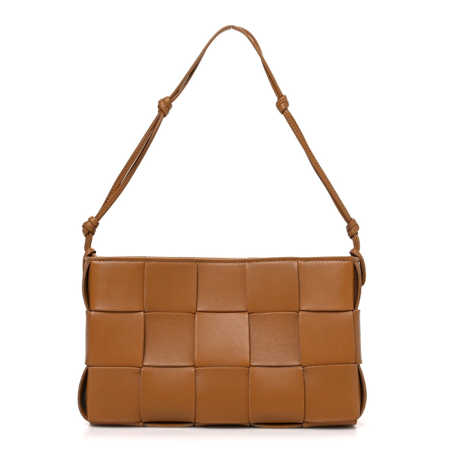 Bottega Veneta Calfskin Maxi Intrecciato Cassette Pouch On Strap Camel