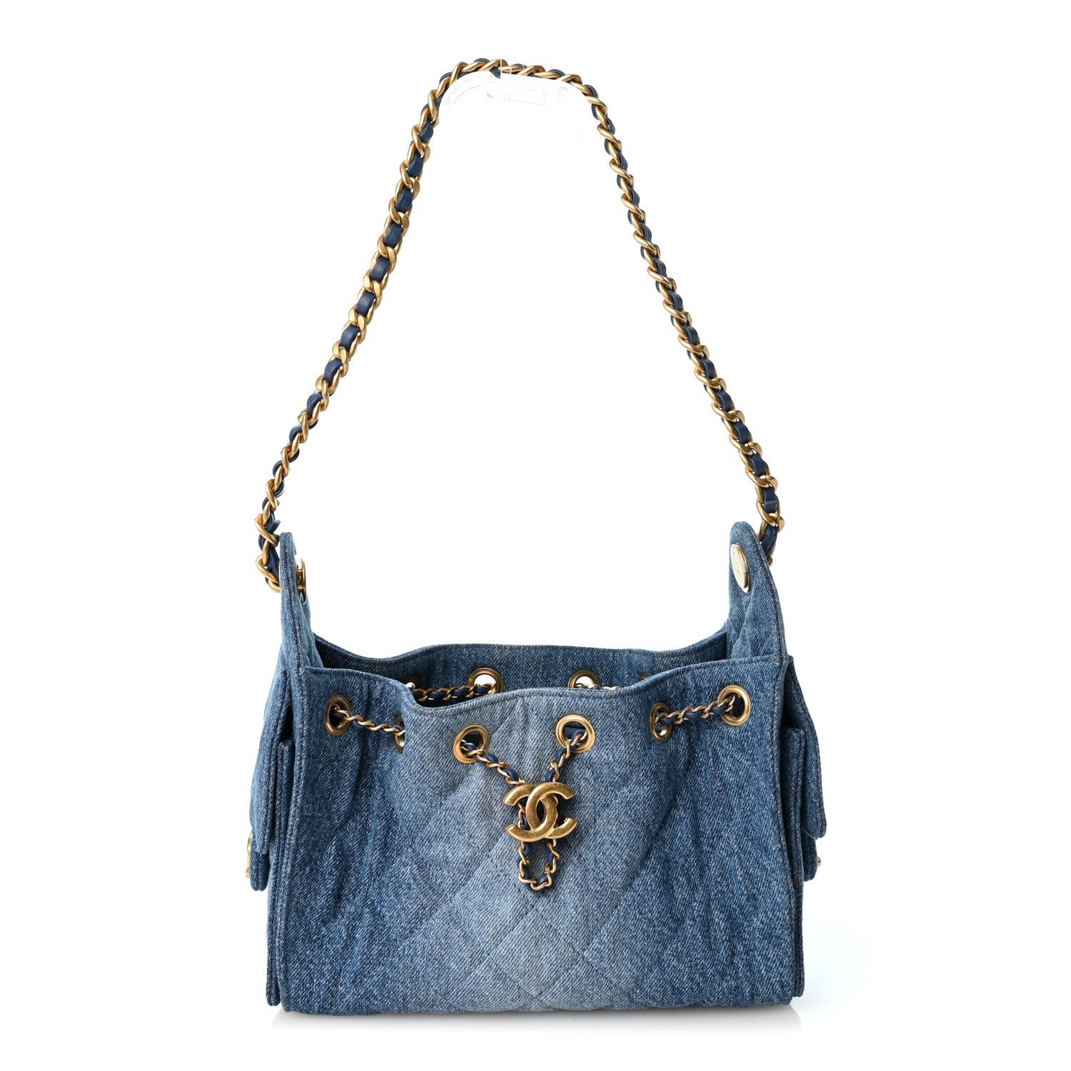 Chanel Washed Denim Quilted Mini Chanel 25 Handbag Blue