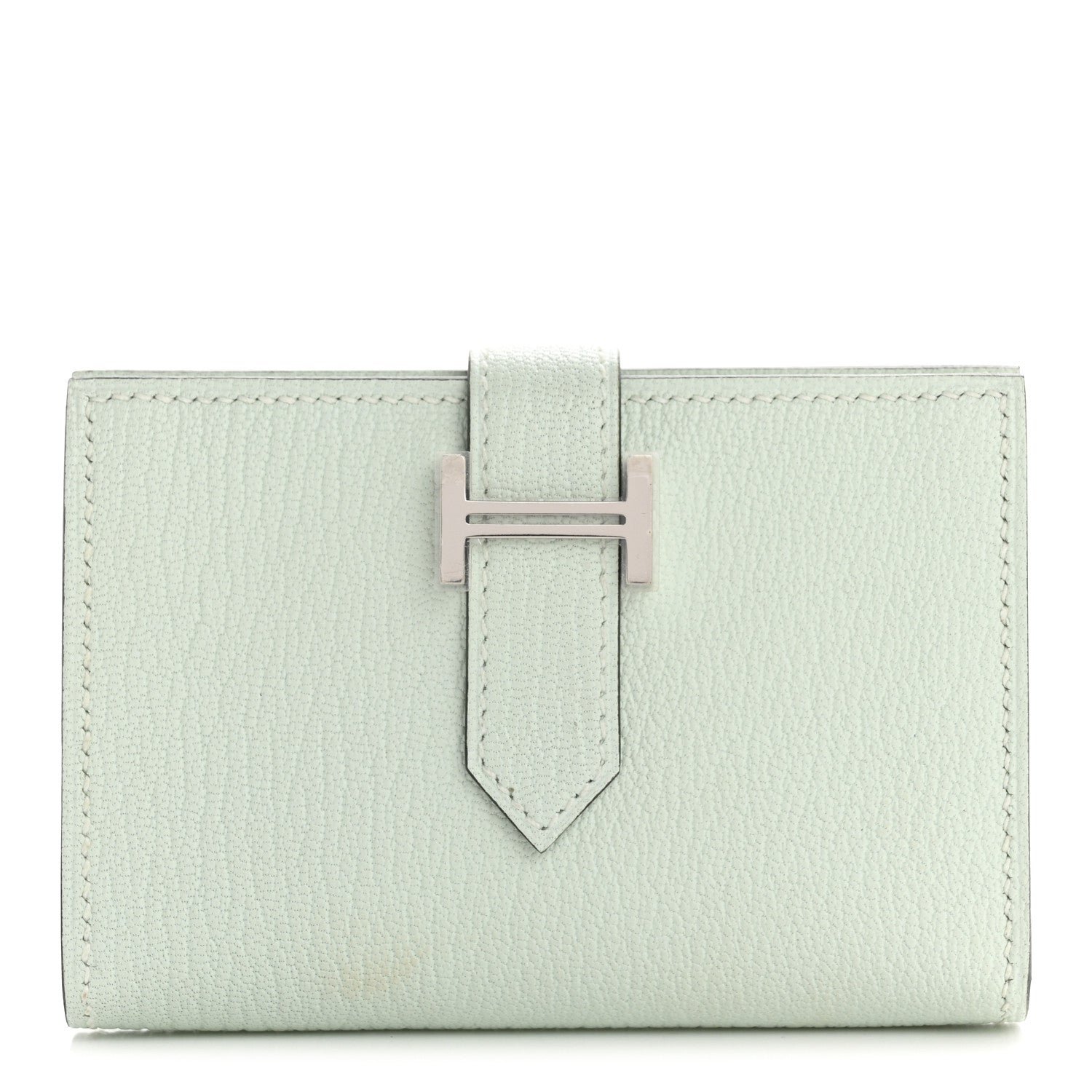 Hermes Chevre Mysore Bearn Card Holder Wallet Vert Peppermint