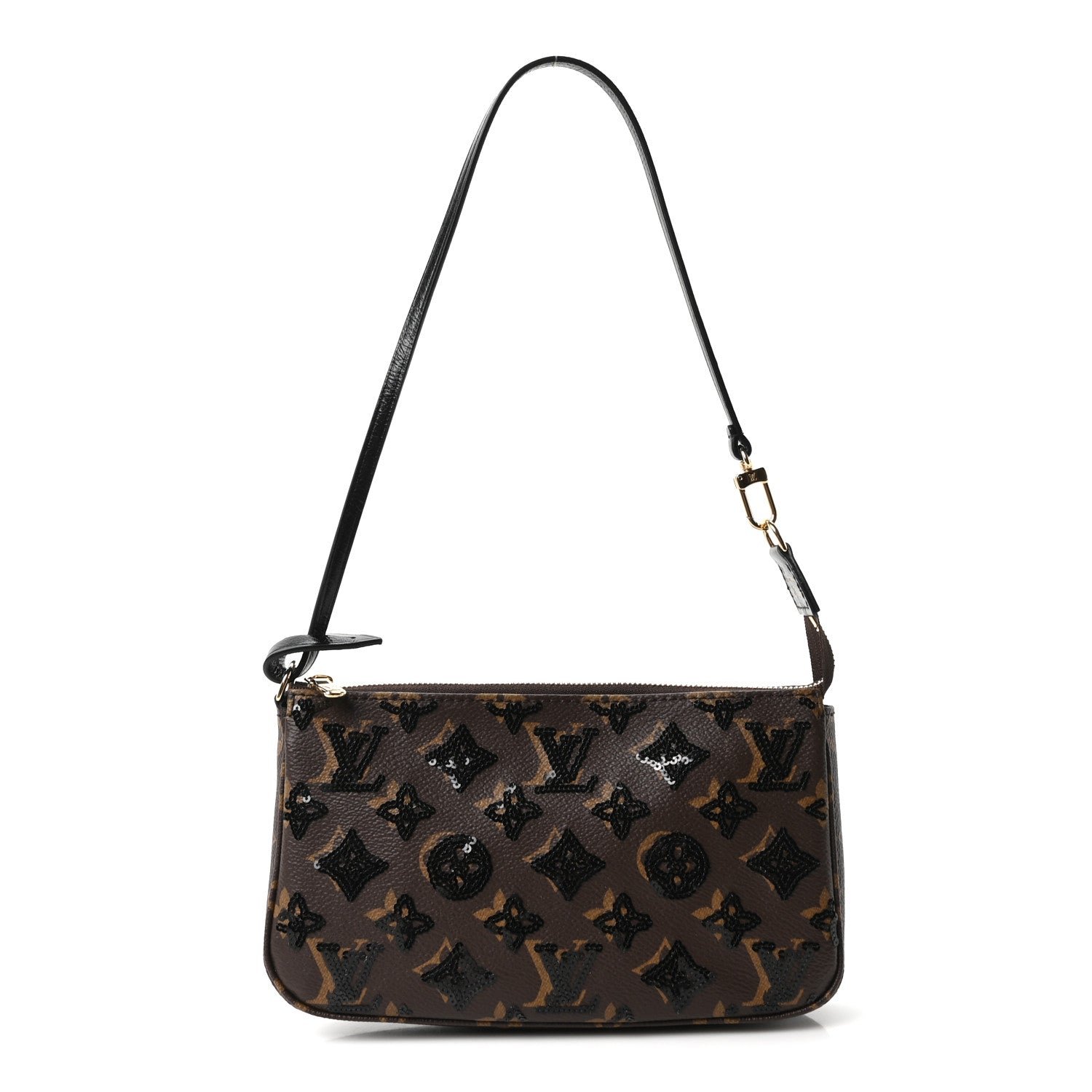 Louis Vuitton Monogram Sequins Pochette Accessories Black