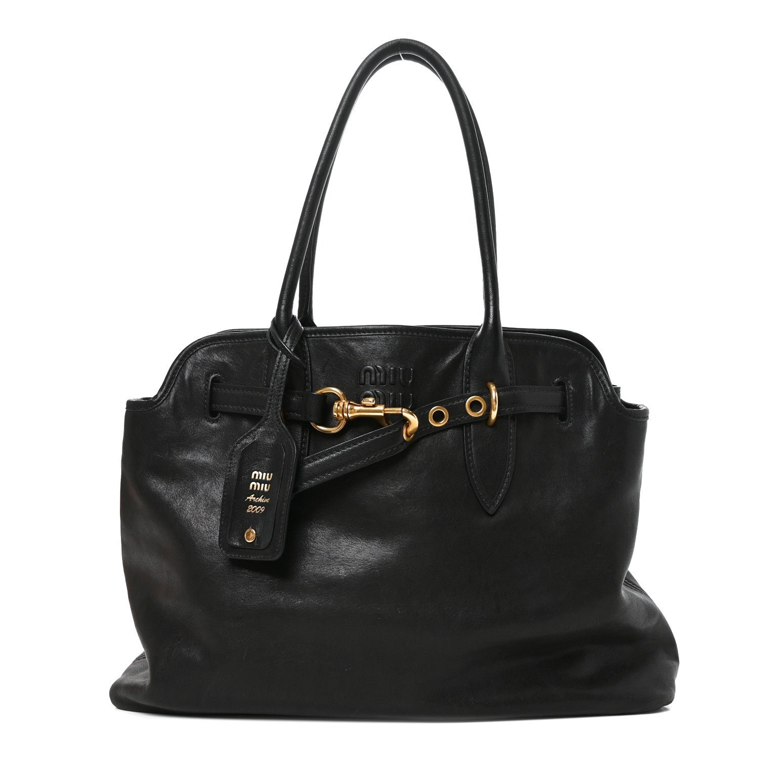 Miu Miu Nappa Medium Aventure Bag Black