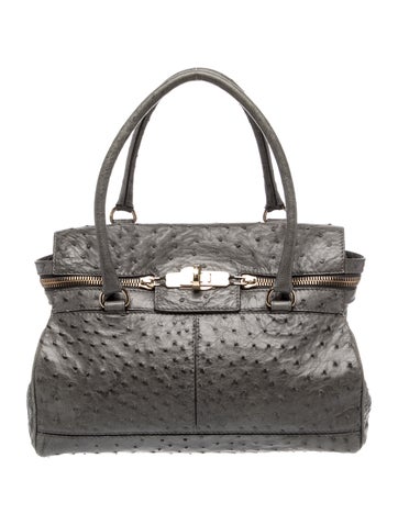 Max Mara Ostrich Top Handle Bag