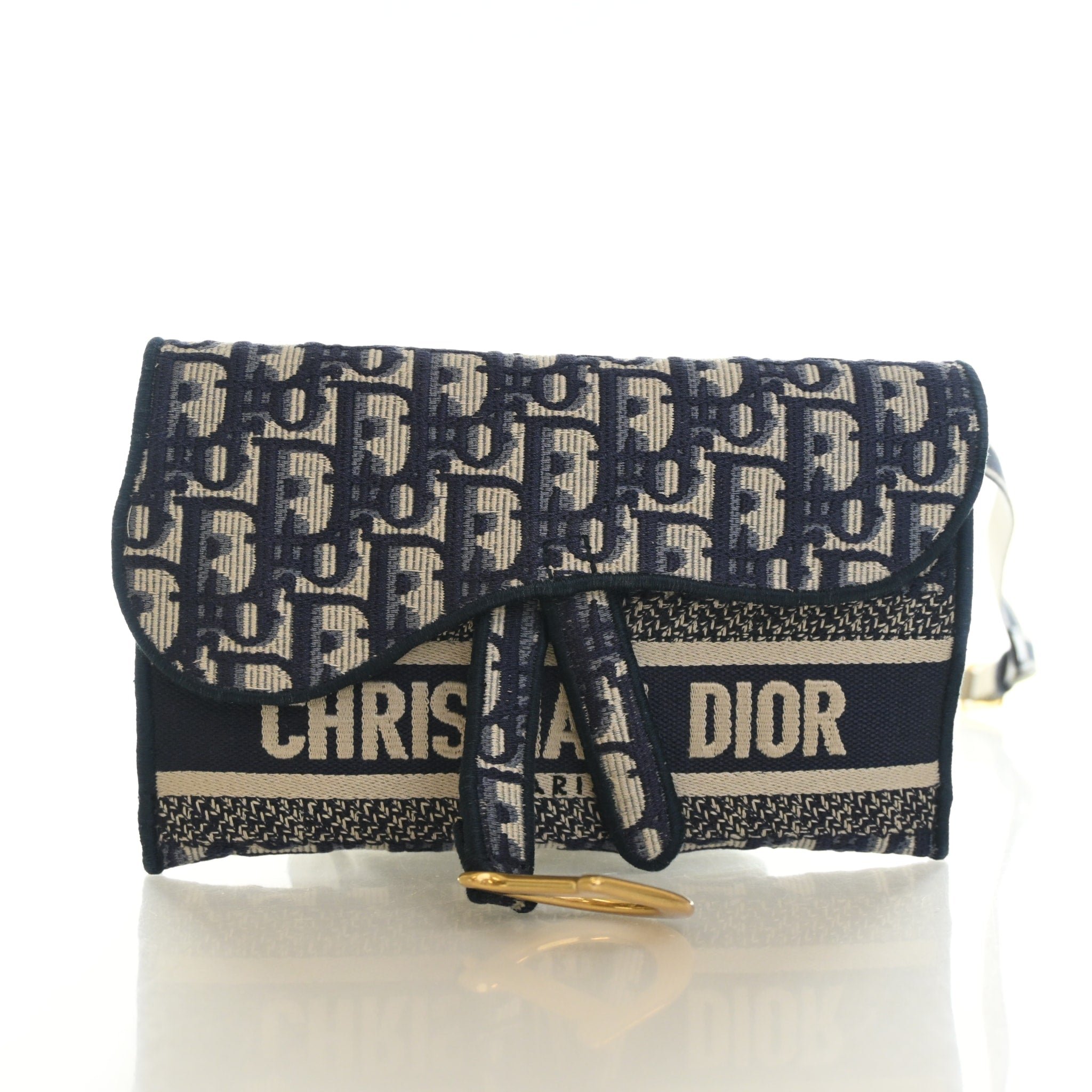 Christian Dior Oblique Slim Saddle Belt Pouch