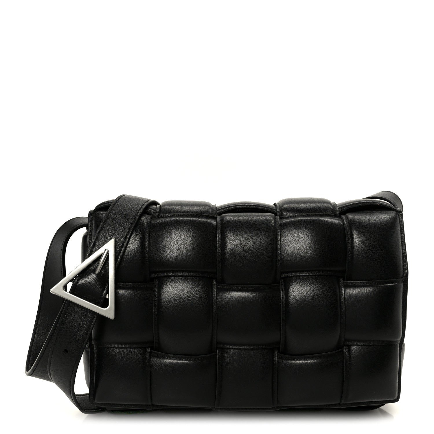 Bottega Veneta Nappa Maxi Intreccio Padded Cassette Crossbody Bag Black