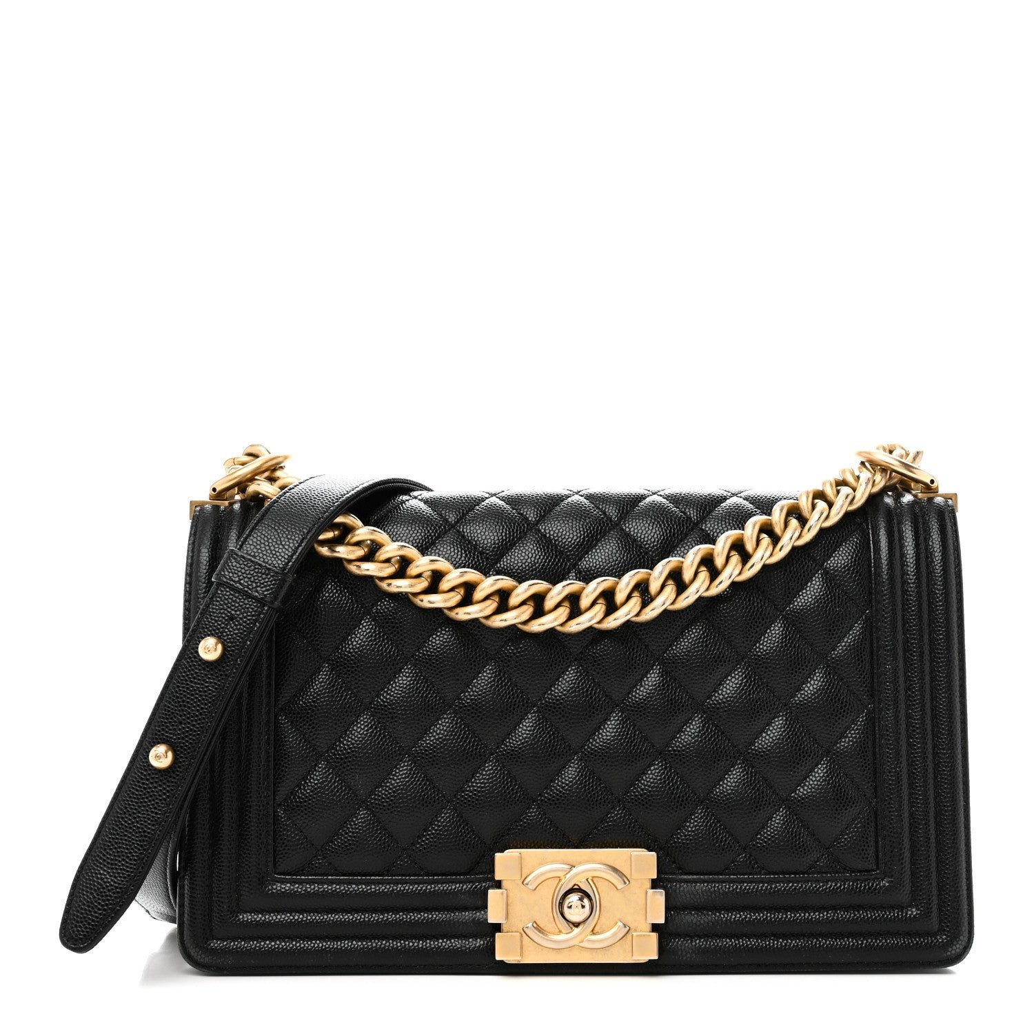 Chanel Caviar Quilted Medium Boy Flap Black