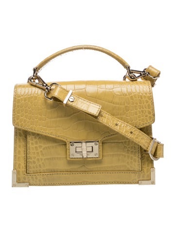 Embossed Leather Top Handle Bag