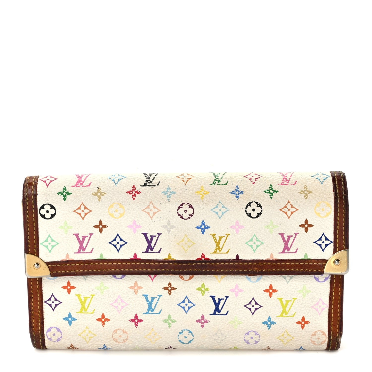 Louis Vuitton Monogram Multicolor Porte Tresor International Wallet White