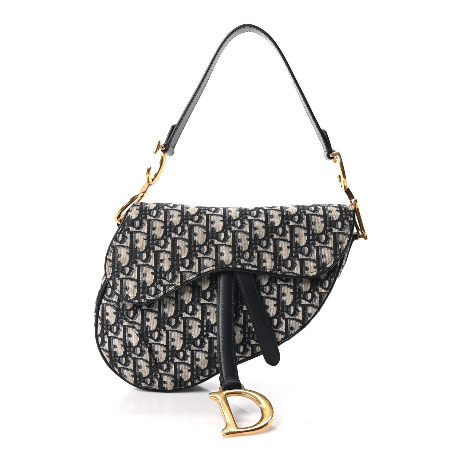Christian Dior Oblique Saddle Bag Blue