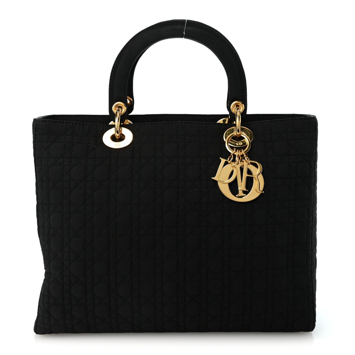 Christian Dior Nylon Cannage Large Lady Dior Black