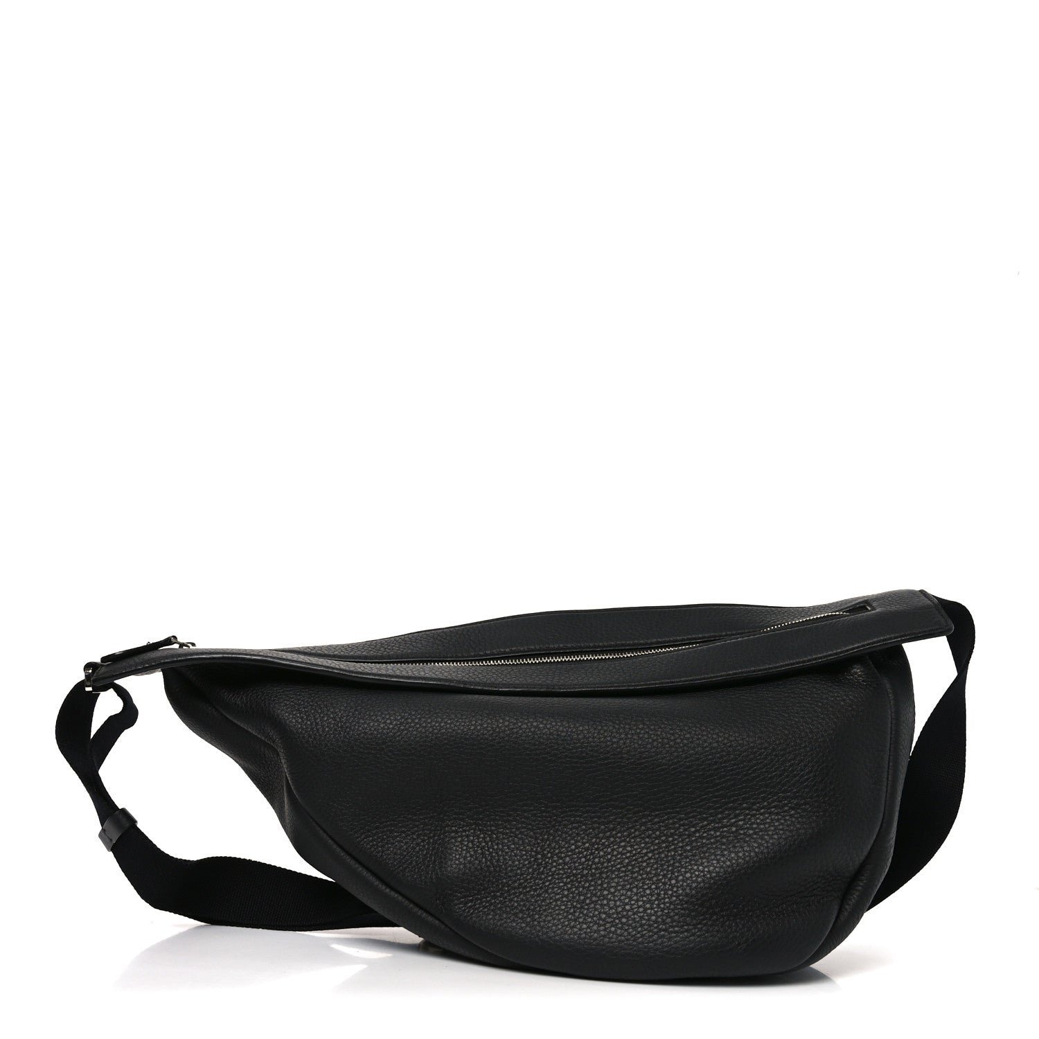 The Row Grained Calfskin Large Slouchy Banana Bag Black