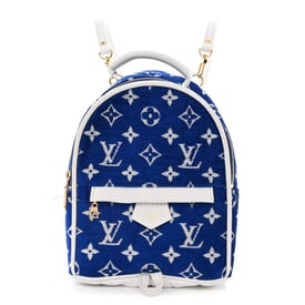 Louis Vuitton Jacquard Velvet Monogram Palm Springs Backpack Mini Blue
