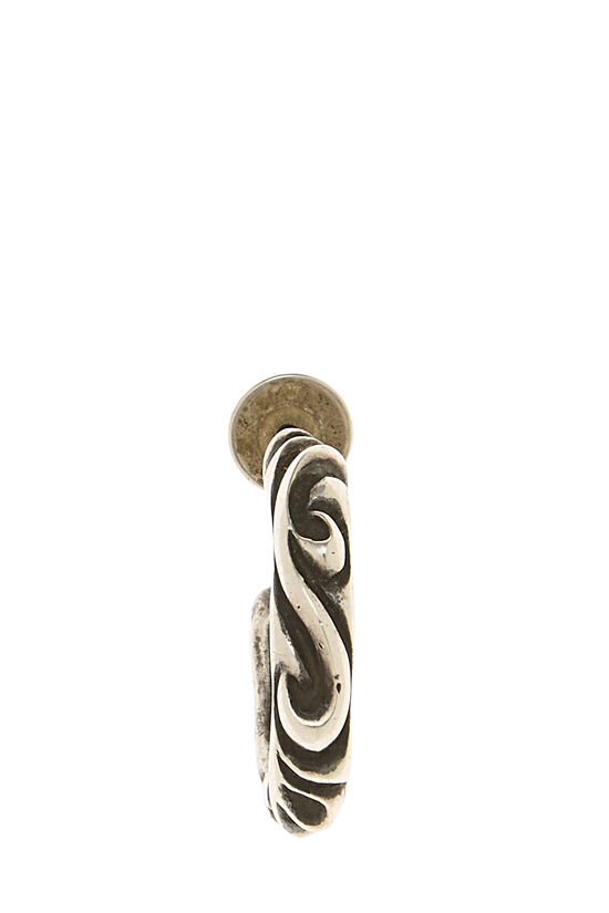 Chrome Hearts Sterling Silver Scroll Hoop Earring