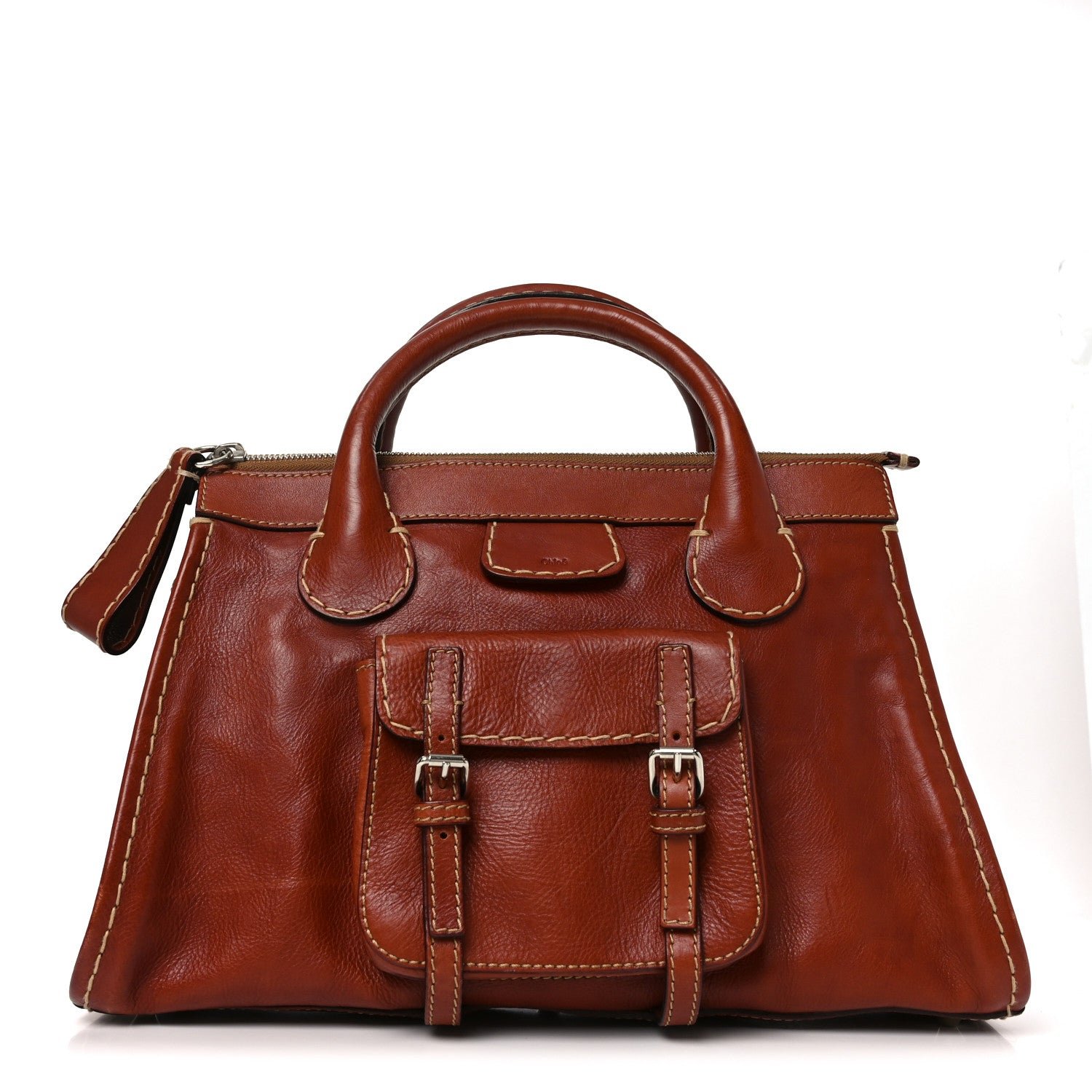 Chloe Calfskin Edith Satchel Ecureil Brown