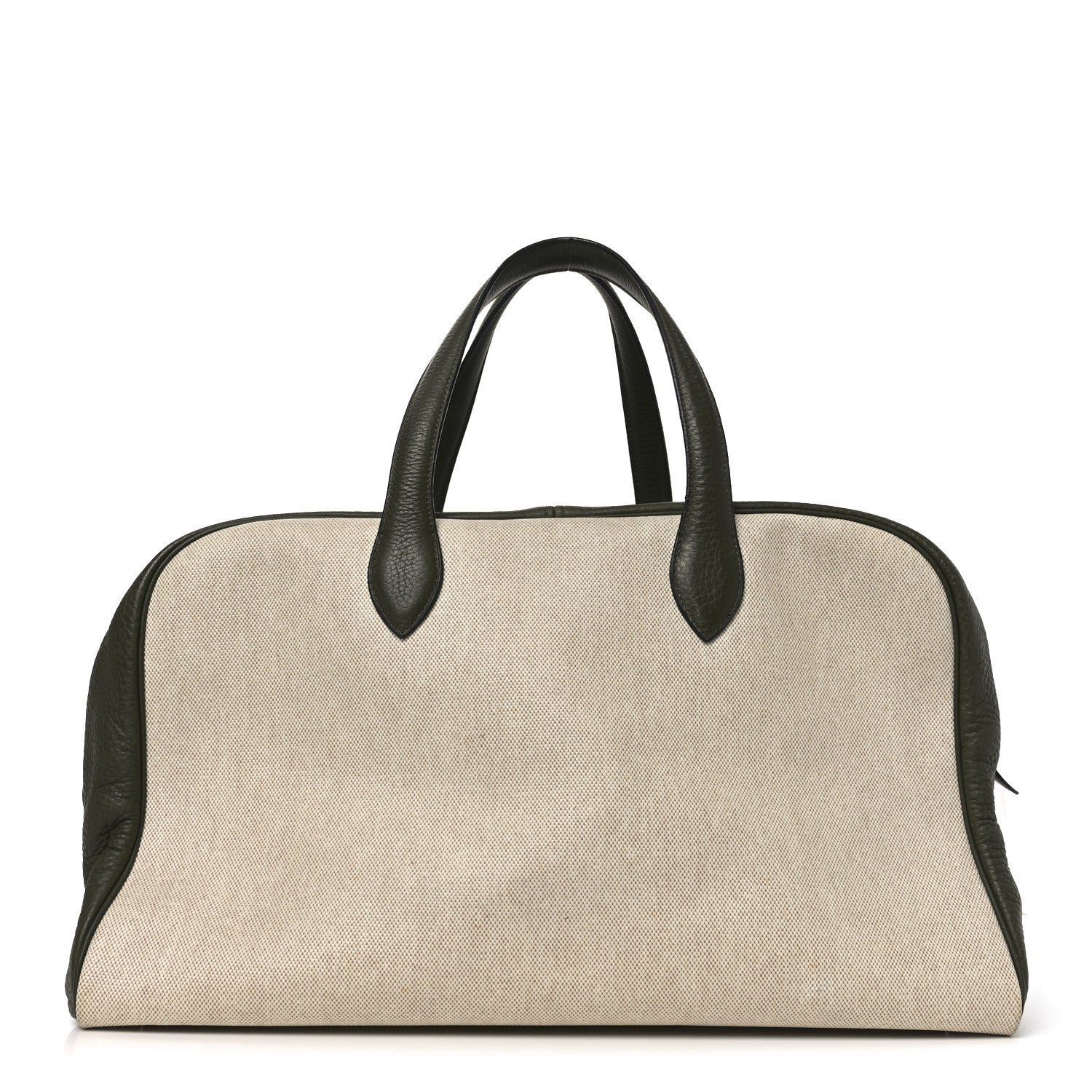 Hermes Toile Taurillon Clemence Victoria II 43 Ecru Vert Olive