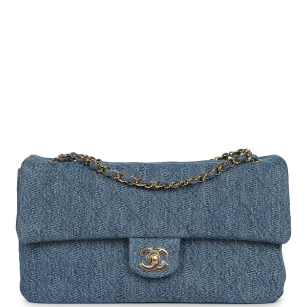 Chanel Maxi "Souplissimo" Small Flap Bag Blue Denim Gold Hardware