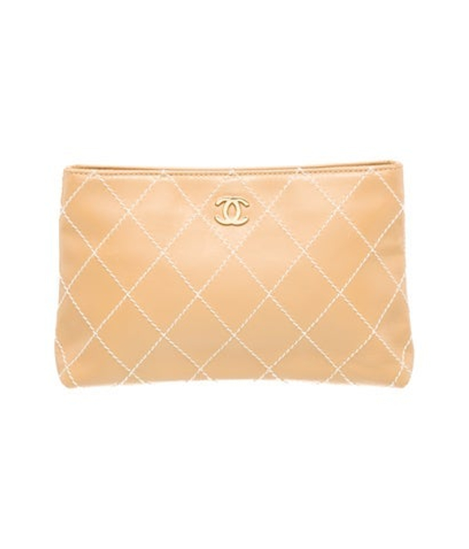 Chanel Leather Surpique Clutch
