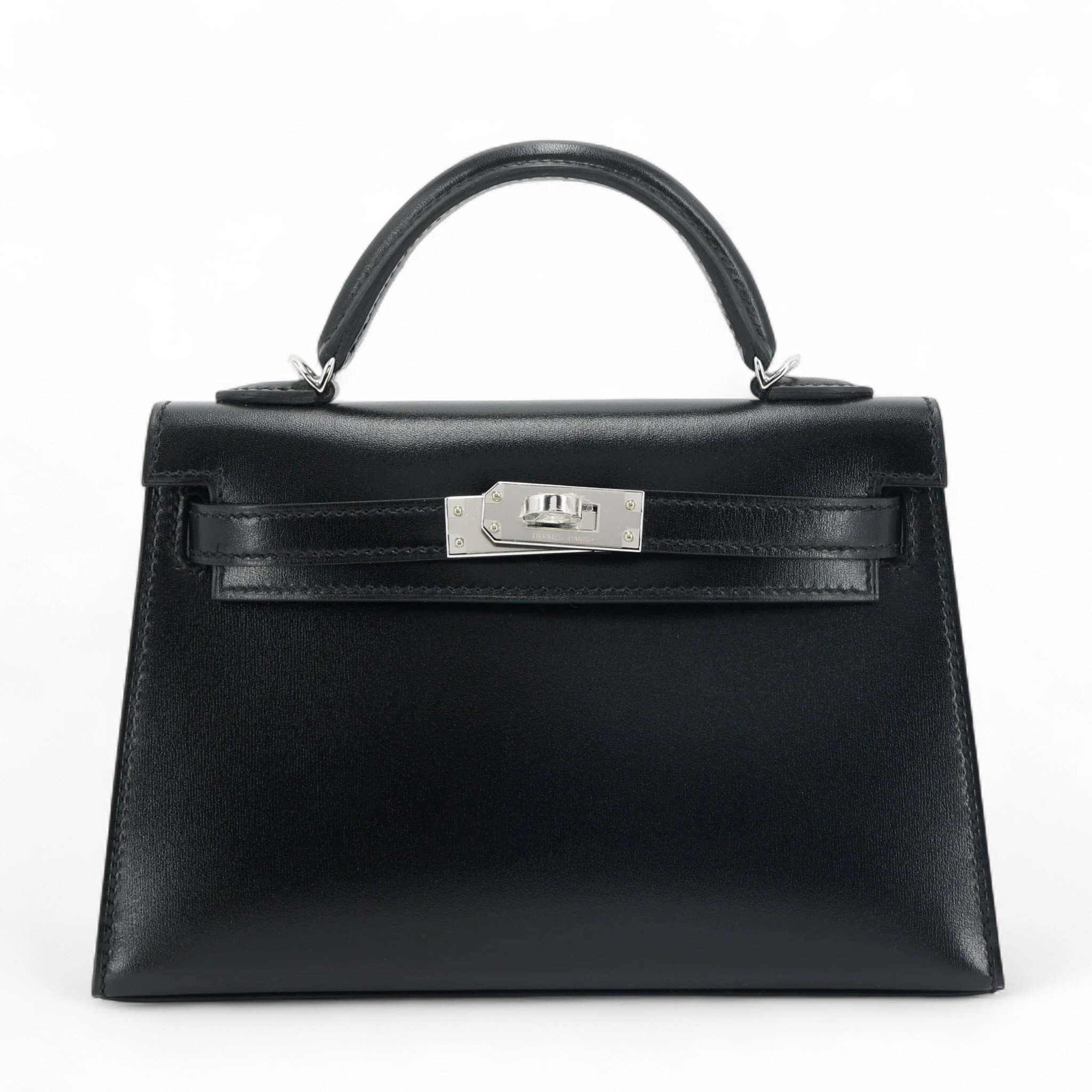 Brand New ( Rank N ) HERMÈS Mini Kelly II Black Box-calf Palladium hardware K (2025)