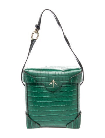 Manu Atelier Embossed Leather Top Handle Bag