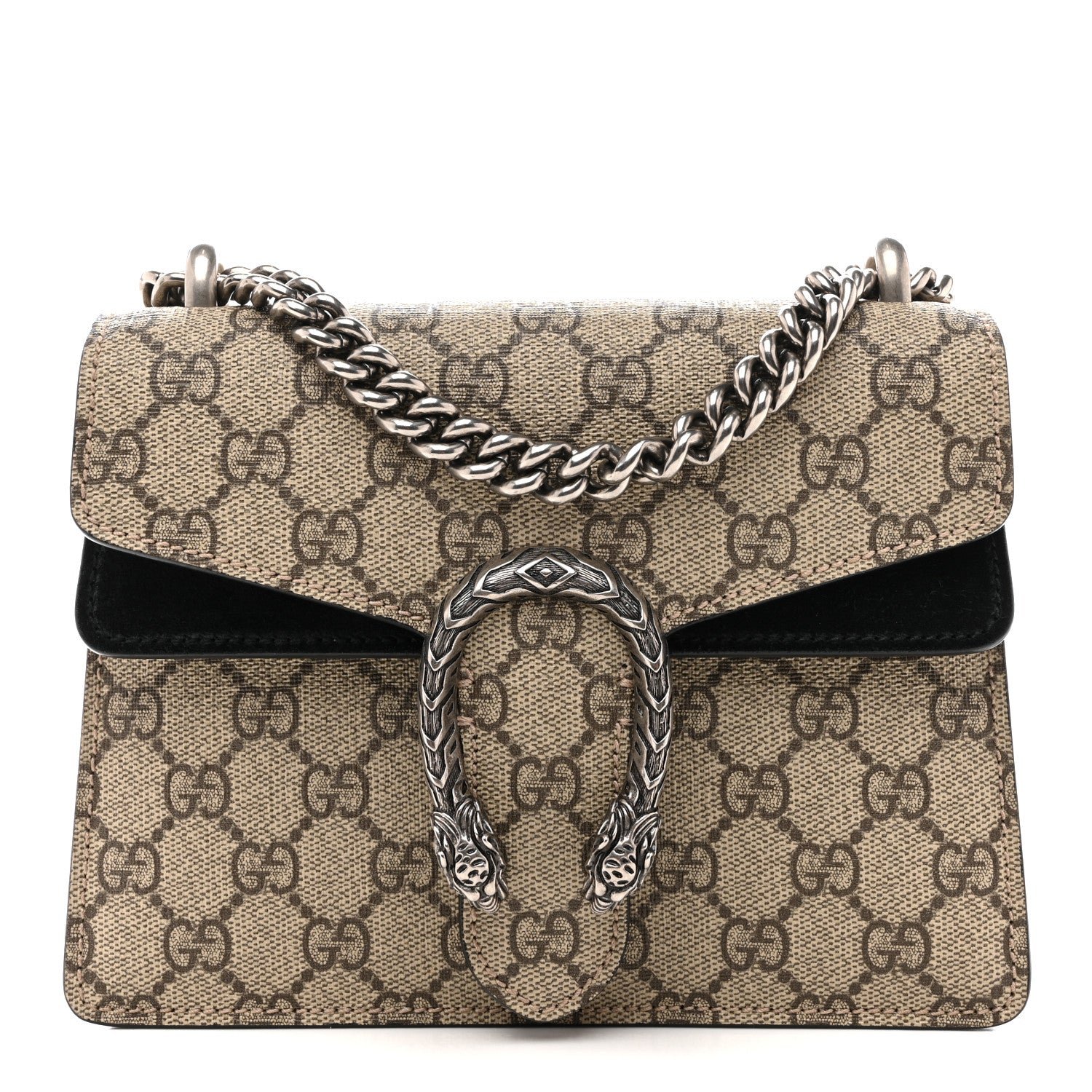 Gucci GG Supreme Monogram Mini Dionysus Shoulder Bag Black