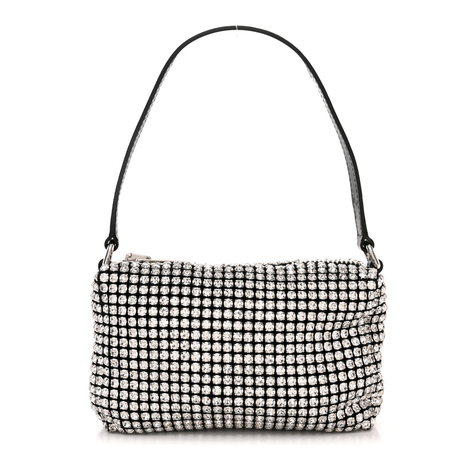 Alexander Wang Mesh Crystal Rhinestone Mini Heiress Pouch Black Silver