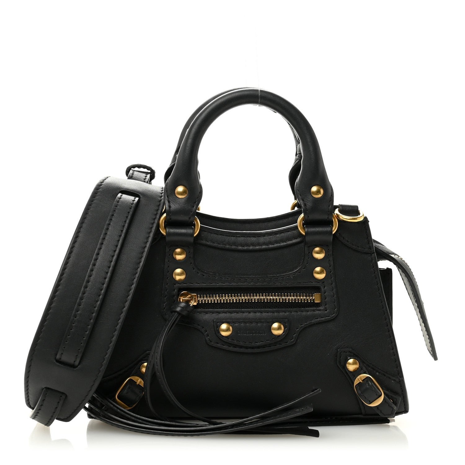 Balenciaga Balenciaga Smooth Calfskin Neo Classic Brass Hardware Nano City Crossbody Black