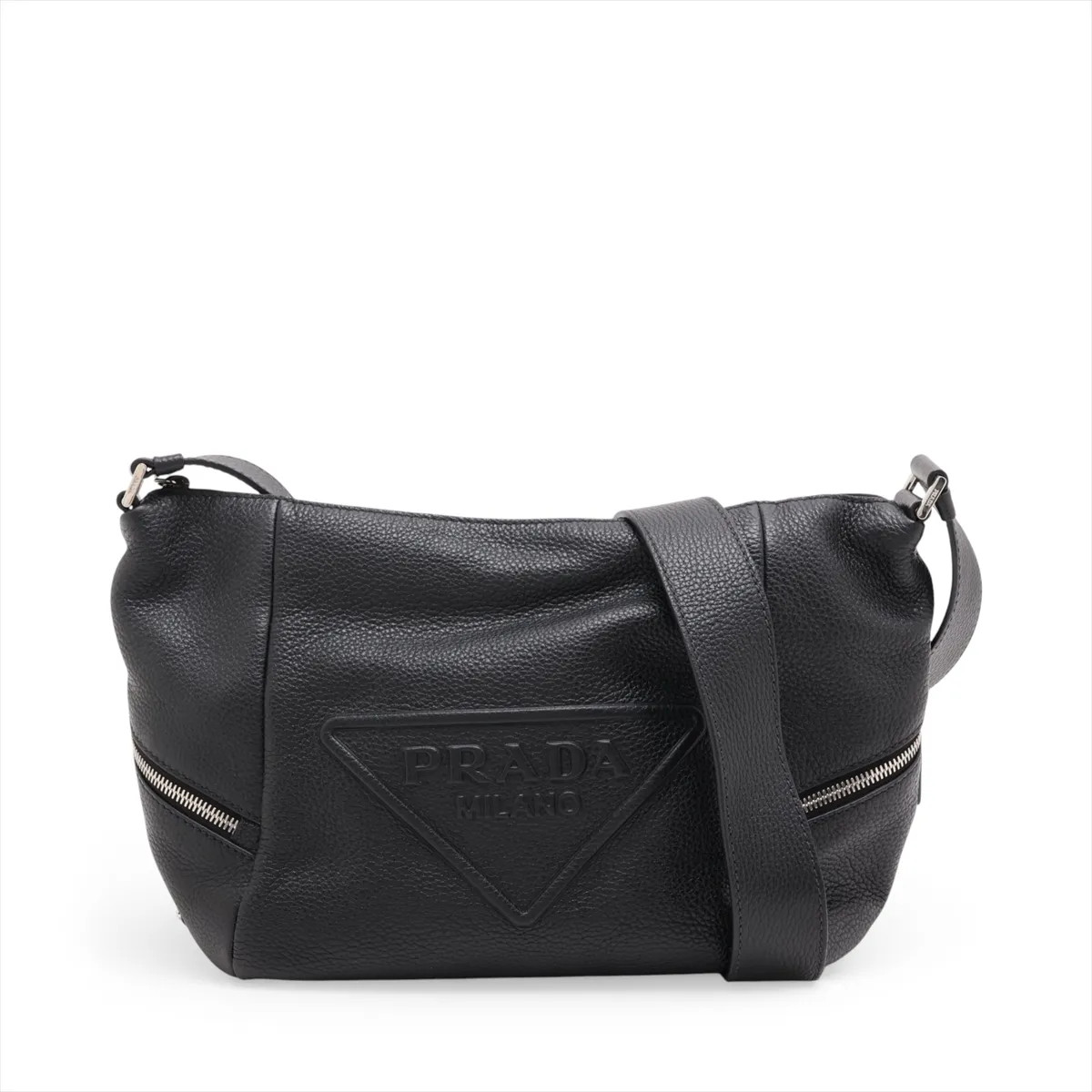 Prada Vitello Daino Leather Shoulder bag Black