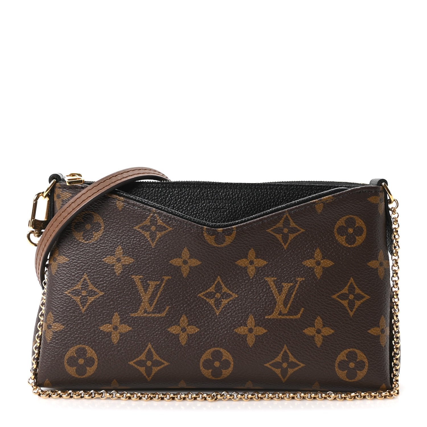 Louis Vuitton Monogram Pallas Clutch Black