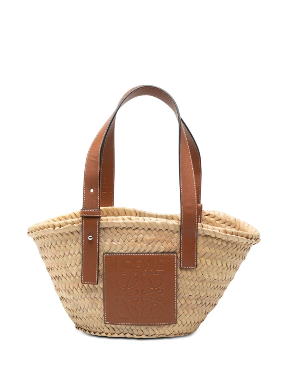 2021 Small Raffia Anagram Basket tote bag